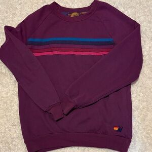 Aviator Nation Purple Sweater with Stripes